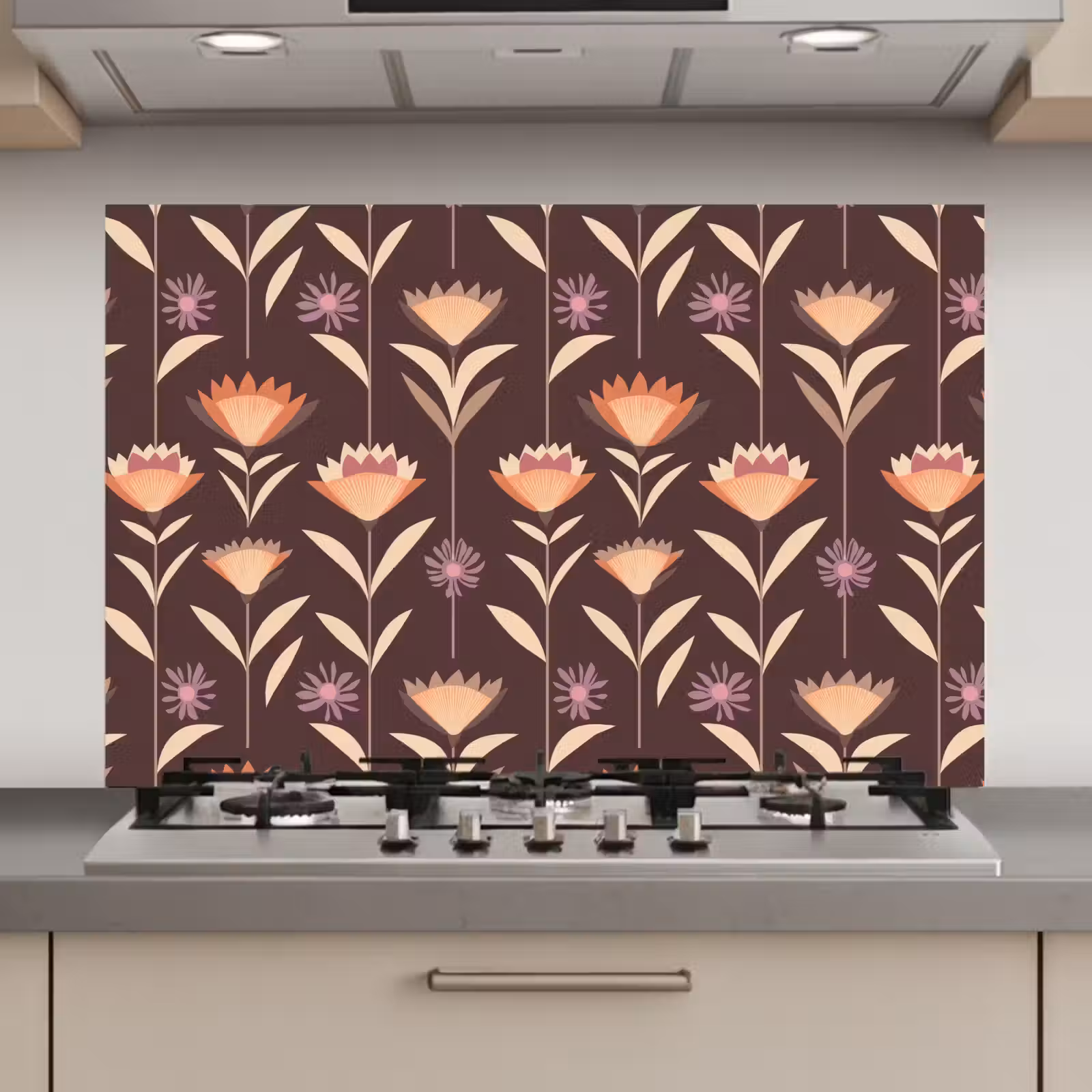 Spatscherm keuken - Elegant - Retro - Bruin — 1