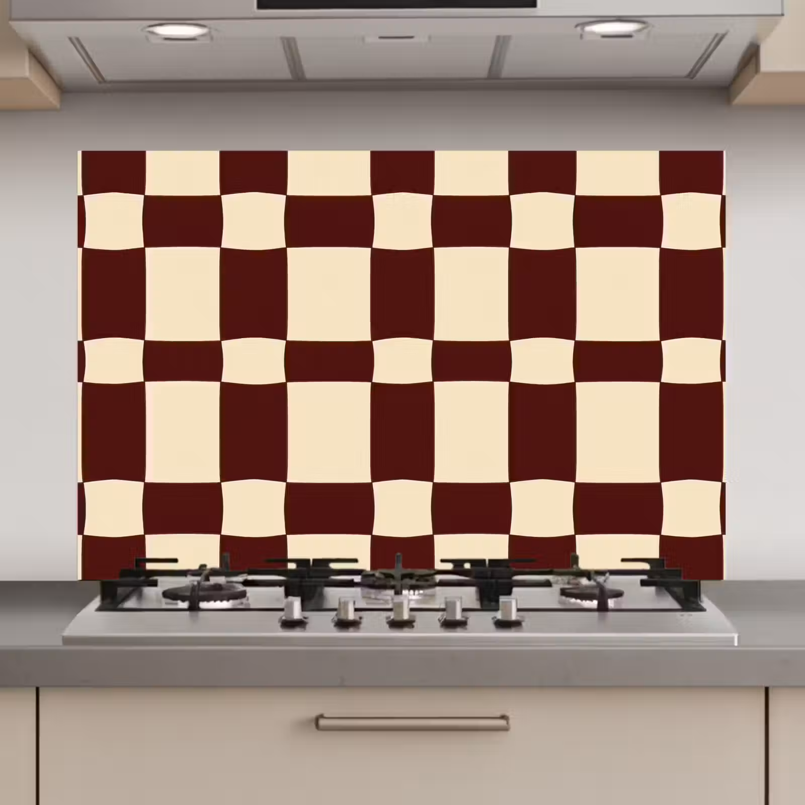 Spatscherm keuken - Retro - Patroon - Bruin — 1