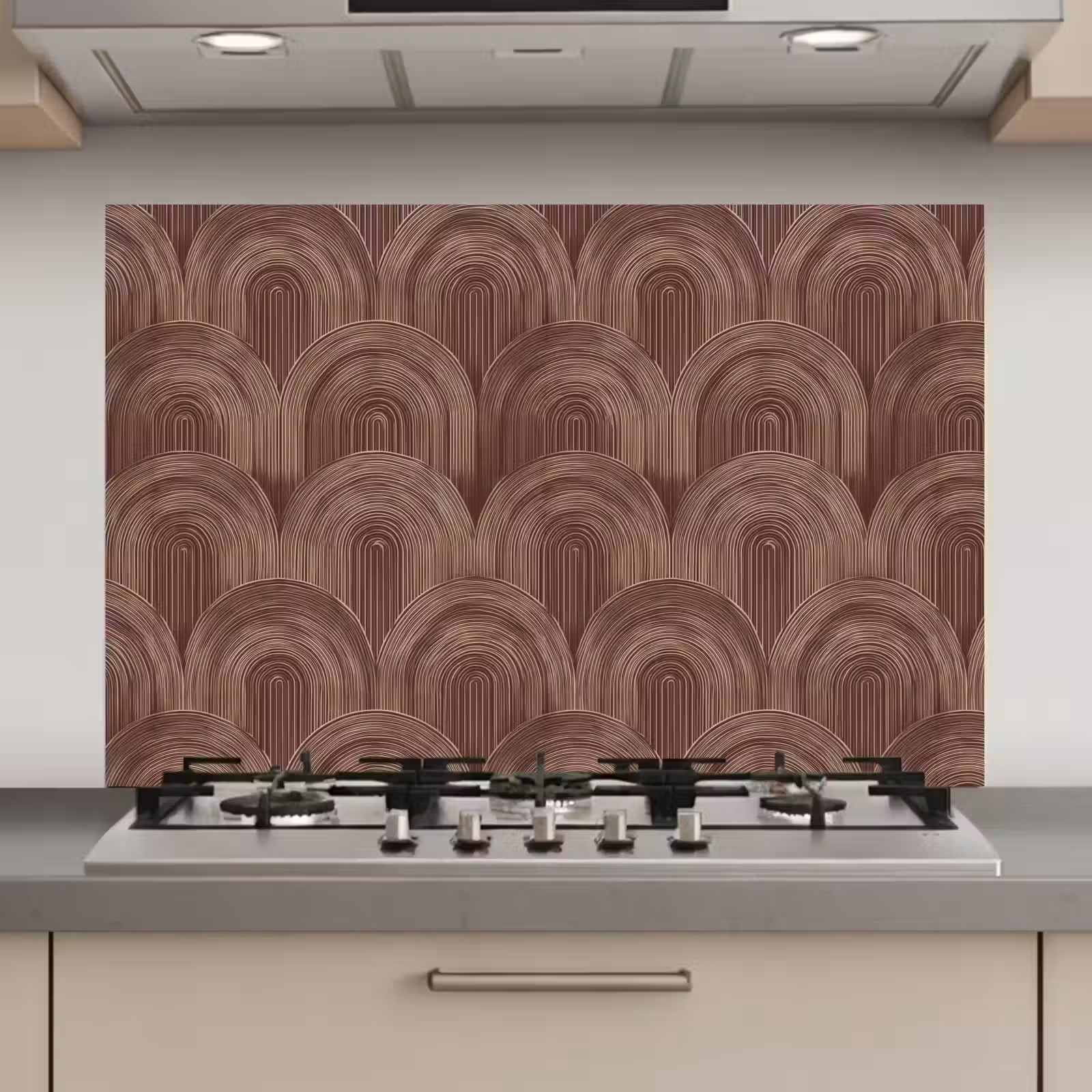 Spatscherm keuken - Ritmisch - Effect - Bruin — 1