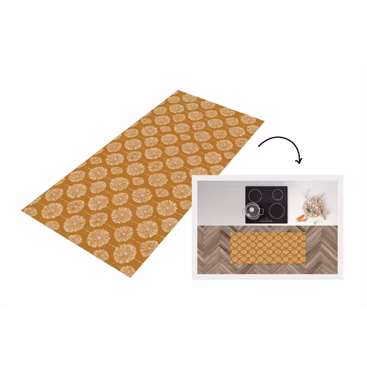 Keukenloper - Bloemen - Modern - Oker — 1