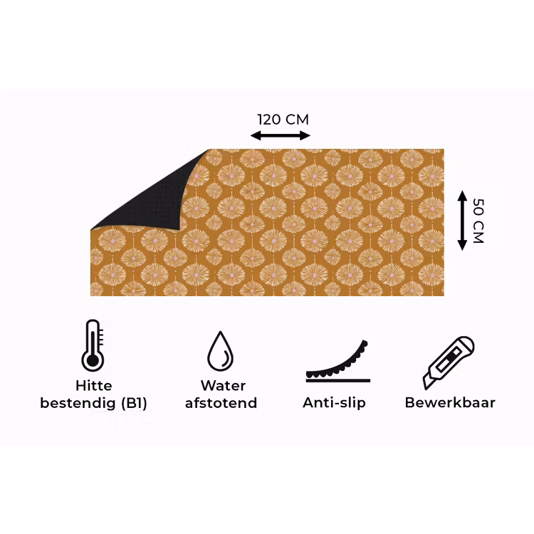 Keukenloper - Bloemen - Modern - Oker — 5