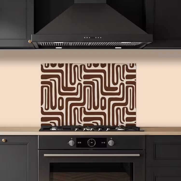 Spatscherm keuken - Abstract - Patroon - Bruin — 2