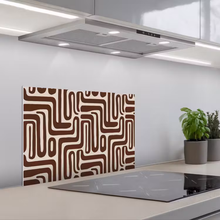 Spatscherm keuken - Abstract - Patroon - Bruin — 5