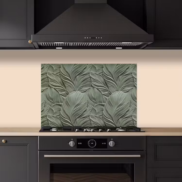 Spatscherm keuken - Bladeren - Textuur - Groen — 2