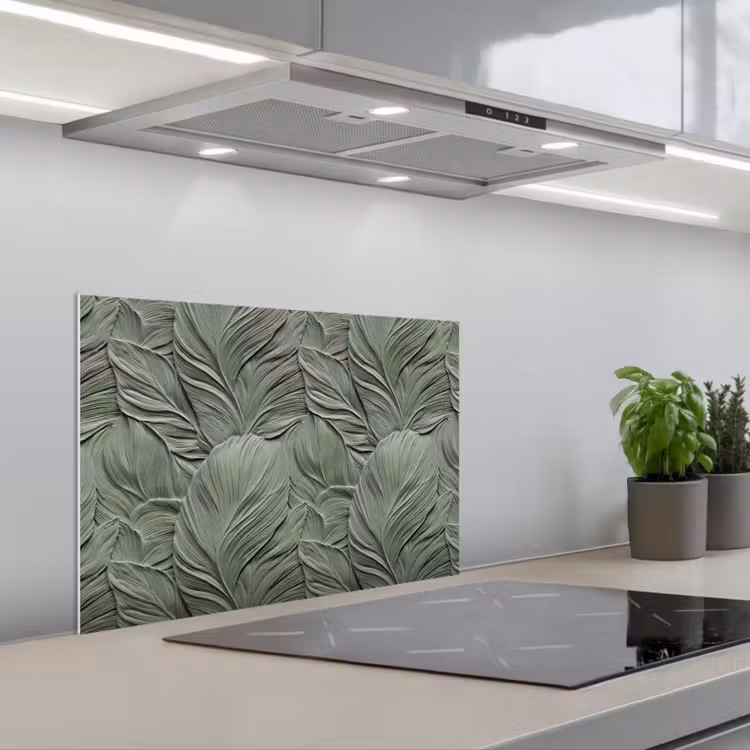 Spatscherm keuken - Bladeren - Textuur - Groen — 5
