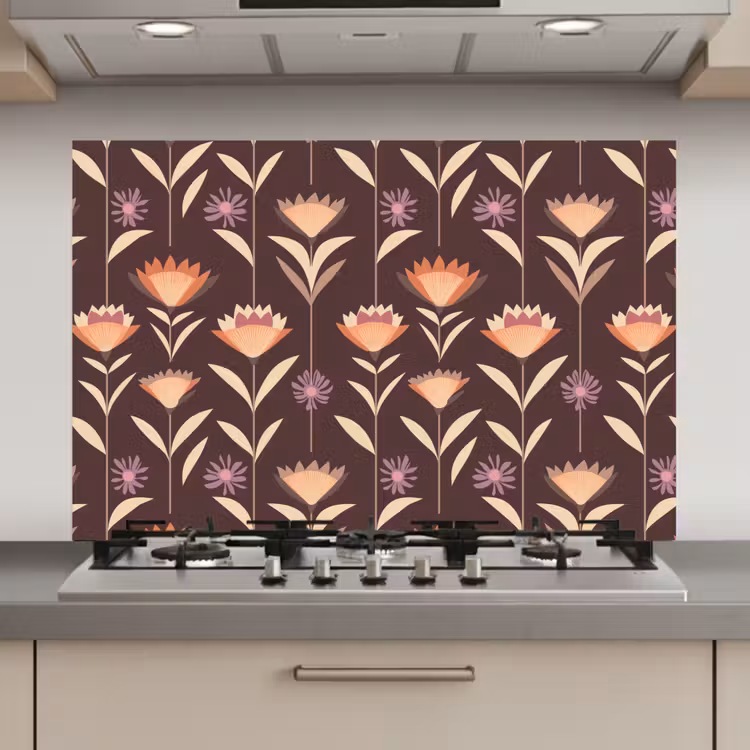 Spatscherm keuken - Elegant - Retro - Bruin — 1