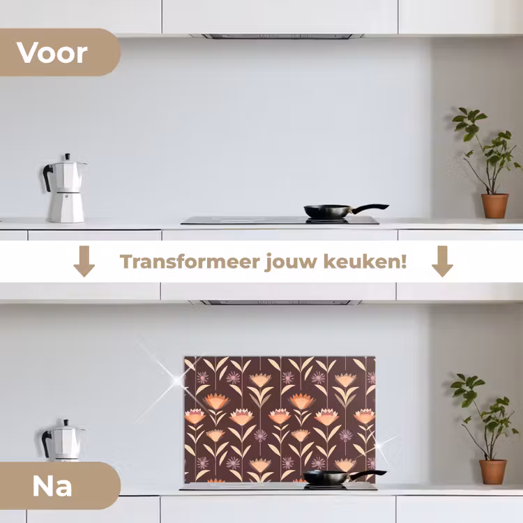 Spatscherm keuken - Elegant - Retro - Bruin — 3