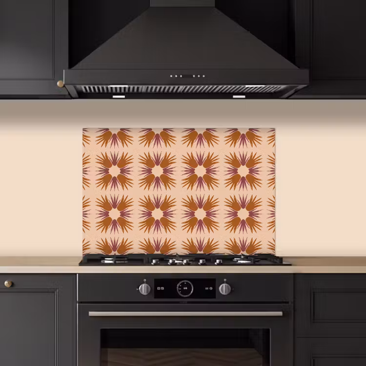 Spatscherm keuken - Ornament - Patroon - Oker — 2