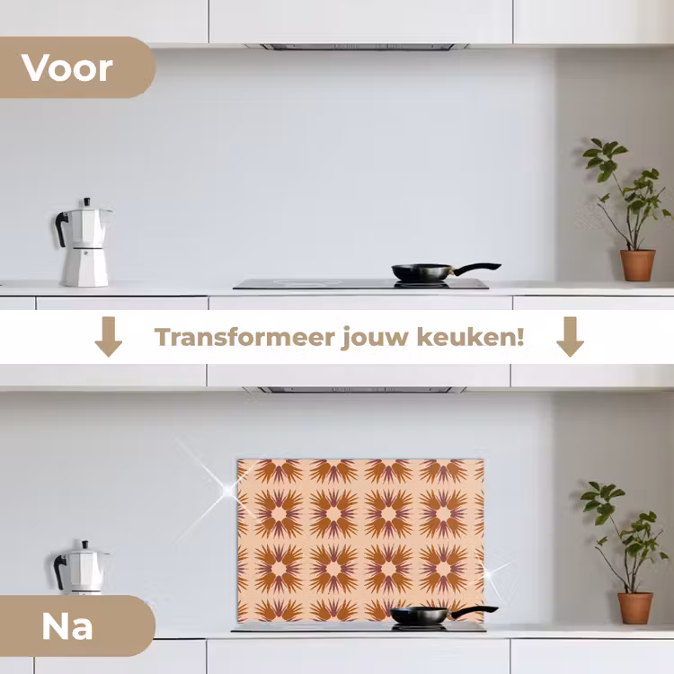 Spatscherm keuken - Ornament - Patroon - Oker — 3