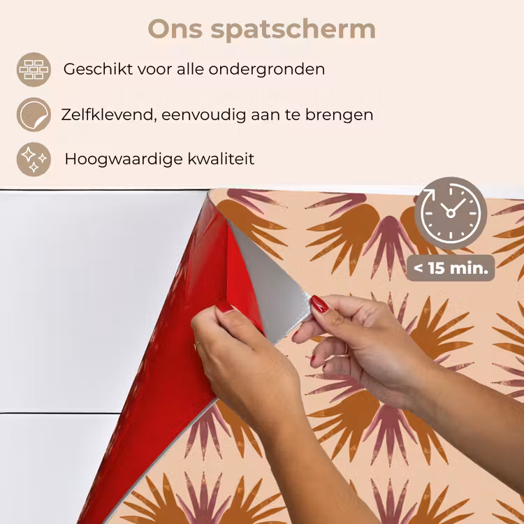 Spatscherm keuken - Ornament - Patroon - Oker — 4
