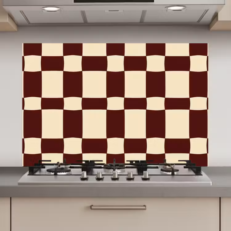 Spatscherm keuken - Retro - Patroon - Bruin — 1