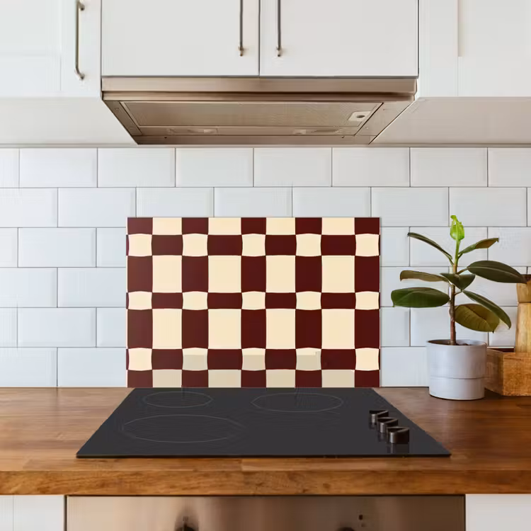 Spatscherm keuken - Retro - Patroon - Bruin — 6