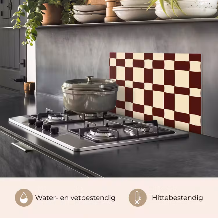 Spatscherm keuken - Retro - Patroon - Bruin — 7