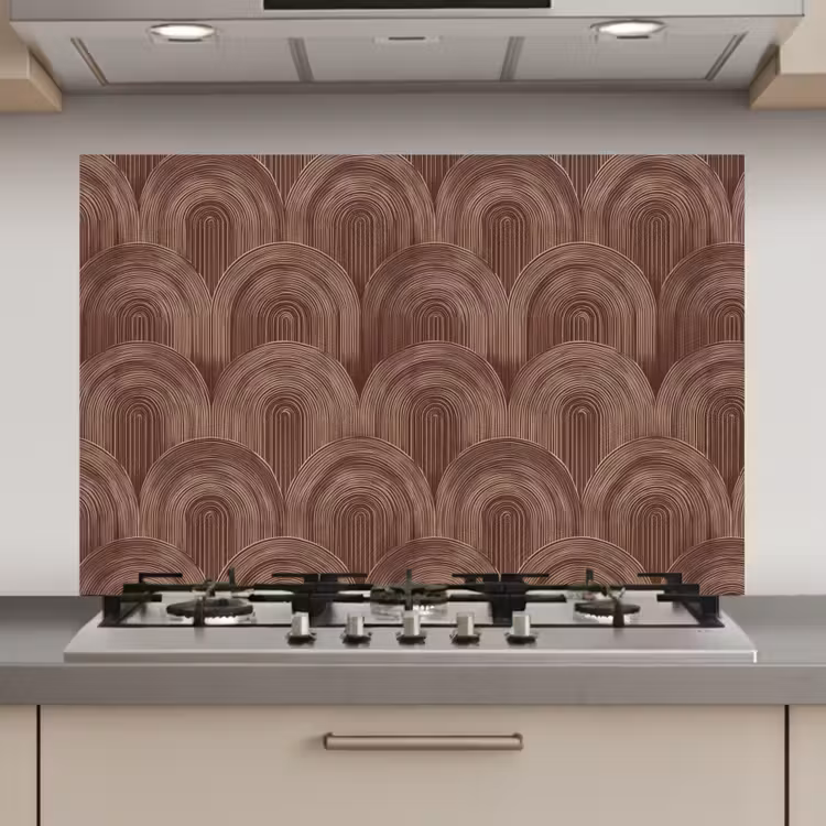 Spatscherm keuken - Ritmisch - Effect - Bruin — 1