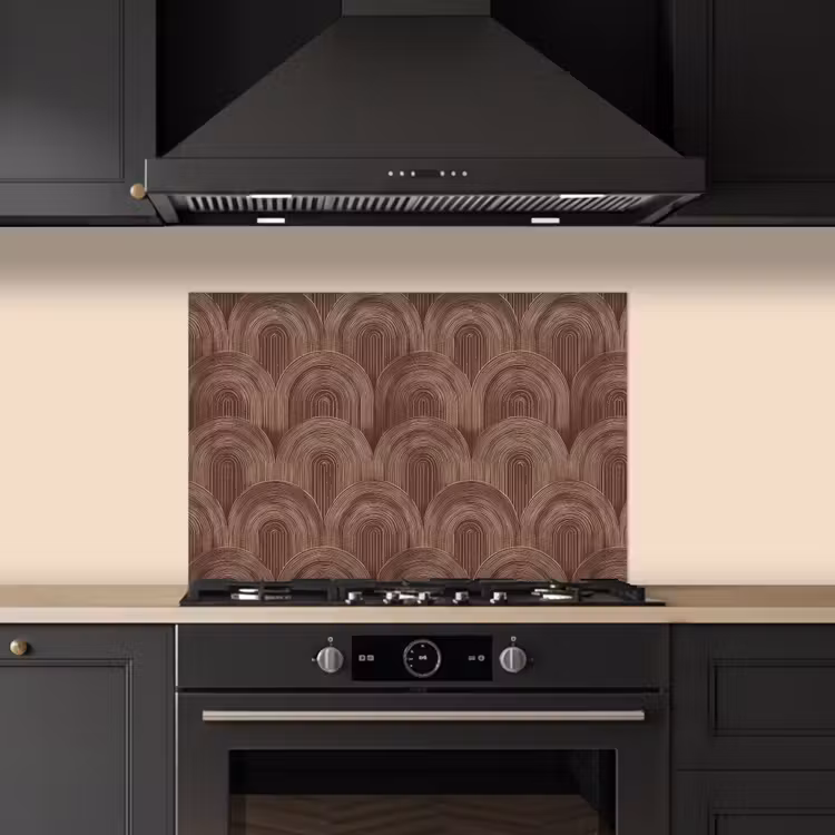 Spatscherm keuken - Ritmisch - Effect - Bruin — 2
