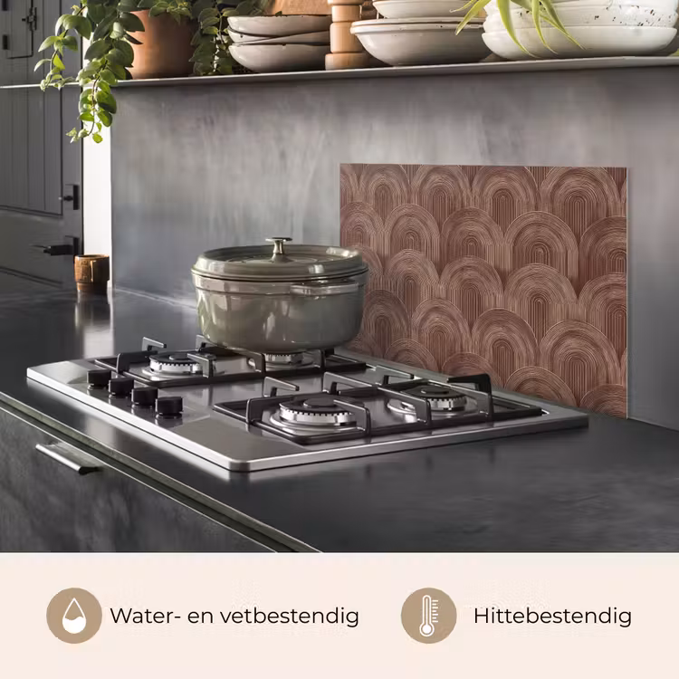 Spatscherm keuken - Ritmisch - Effect - Bruin — 7