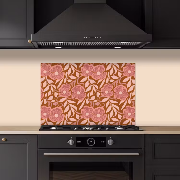 Spatscherm keuken - Sfeer - Bloemen - Roze — 2