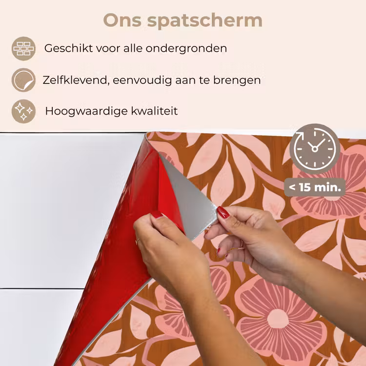 Spatscherm keuken - Sfeer - Bloemen - Roze — 4