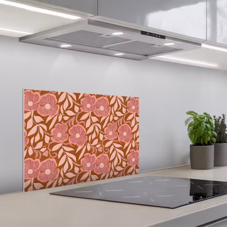 Spatscherm keuken - Sfeer - Bloemen - Roze — 5