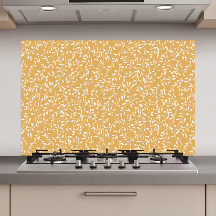 Spatscherm keuken - Takjes - Patroon - Oker — 1