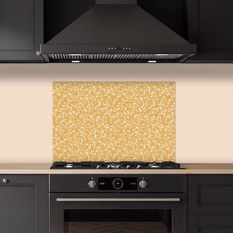 Spatscherm keuken - Takjes - Patroon - Oker — 2