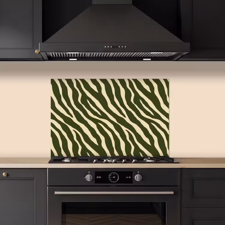 Spatscherm keuken - Zebra - Patroon - Groen — 2