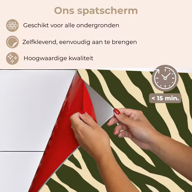 Spatscherm keuken - Zebra - Patroon - Groen — 4