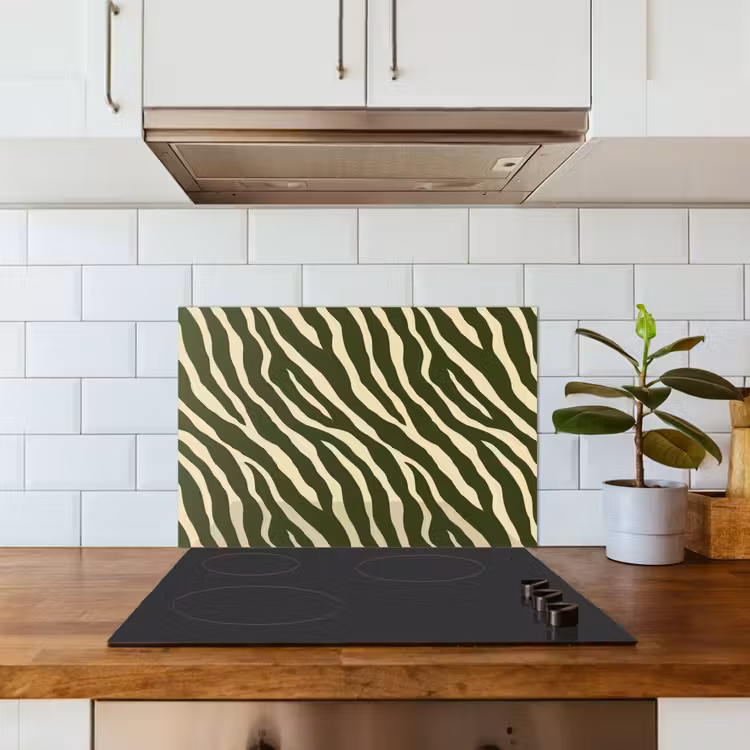 Spatscherm keuken - Zebra - Patroon - Groen — 6