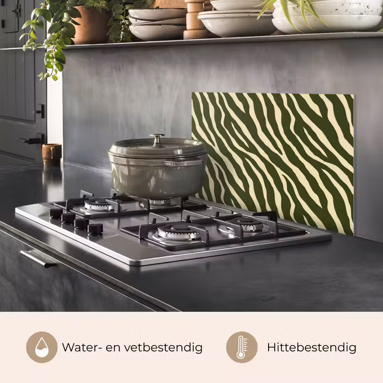 Spatscherm keuken - Zebra - Patroon - Groen — 7