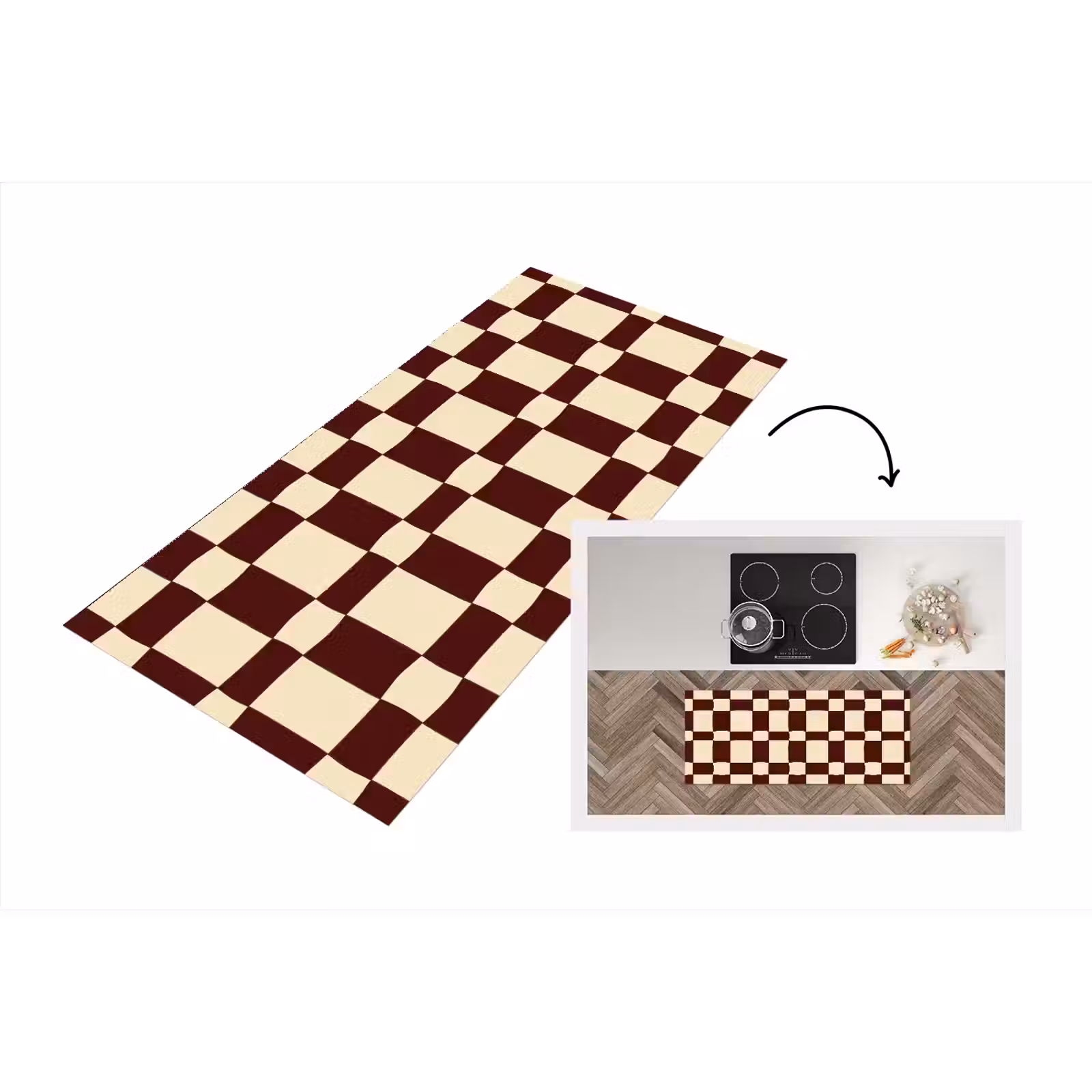Keukenloper - Retro - Patroon - Bruin — 1