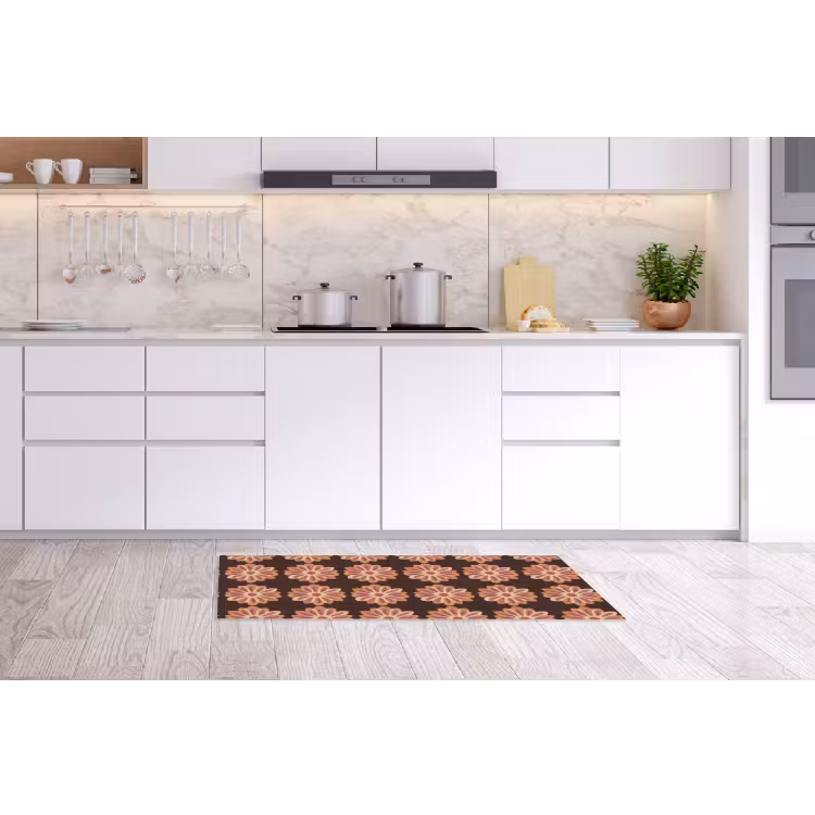 Keukenloper - Bloemen - Patroon - Bruin — 3
