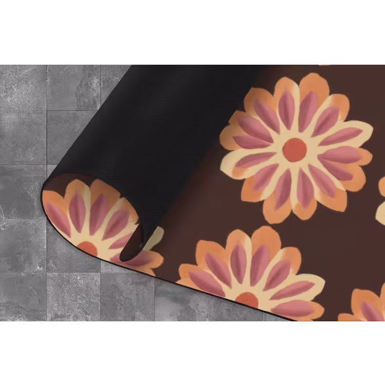 Keukenloper - Bloemen - Patroon - Bruin — 4