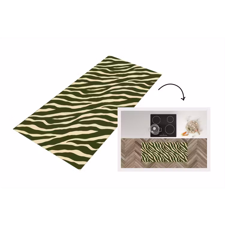Keukenloper - Zebra - Patroon - Groen — 1