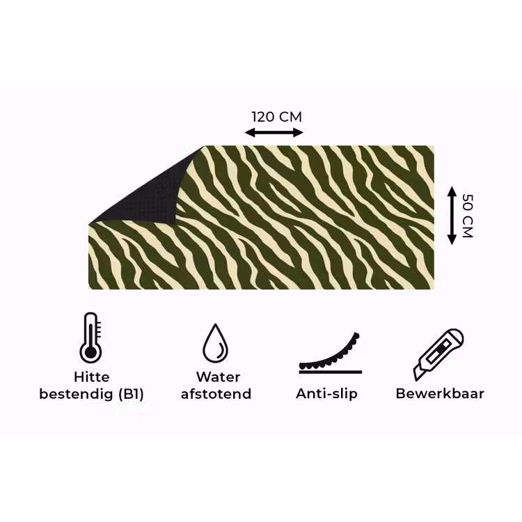 Keukenloper - Zebra - Patroon - Groen — 5