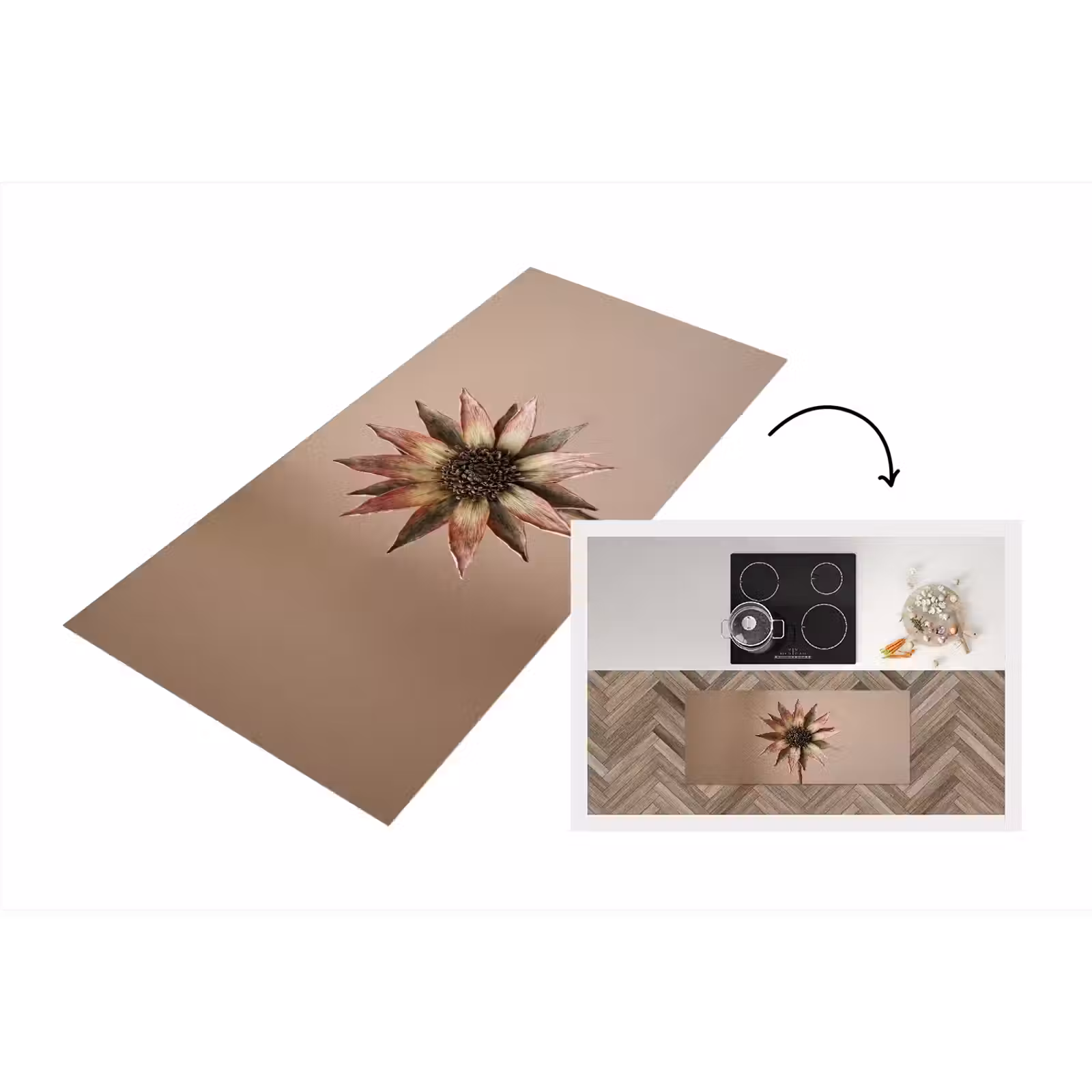 Keukenloper - Droogbloem - Protea - Vintage - Beige - Rustiek — 1