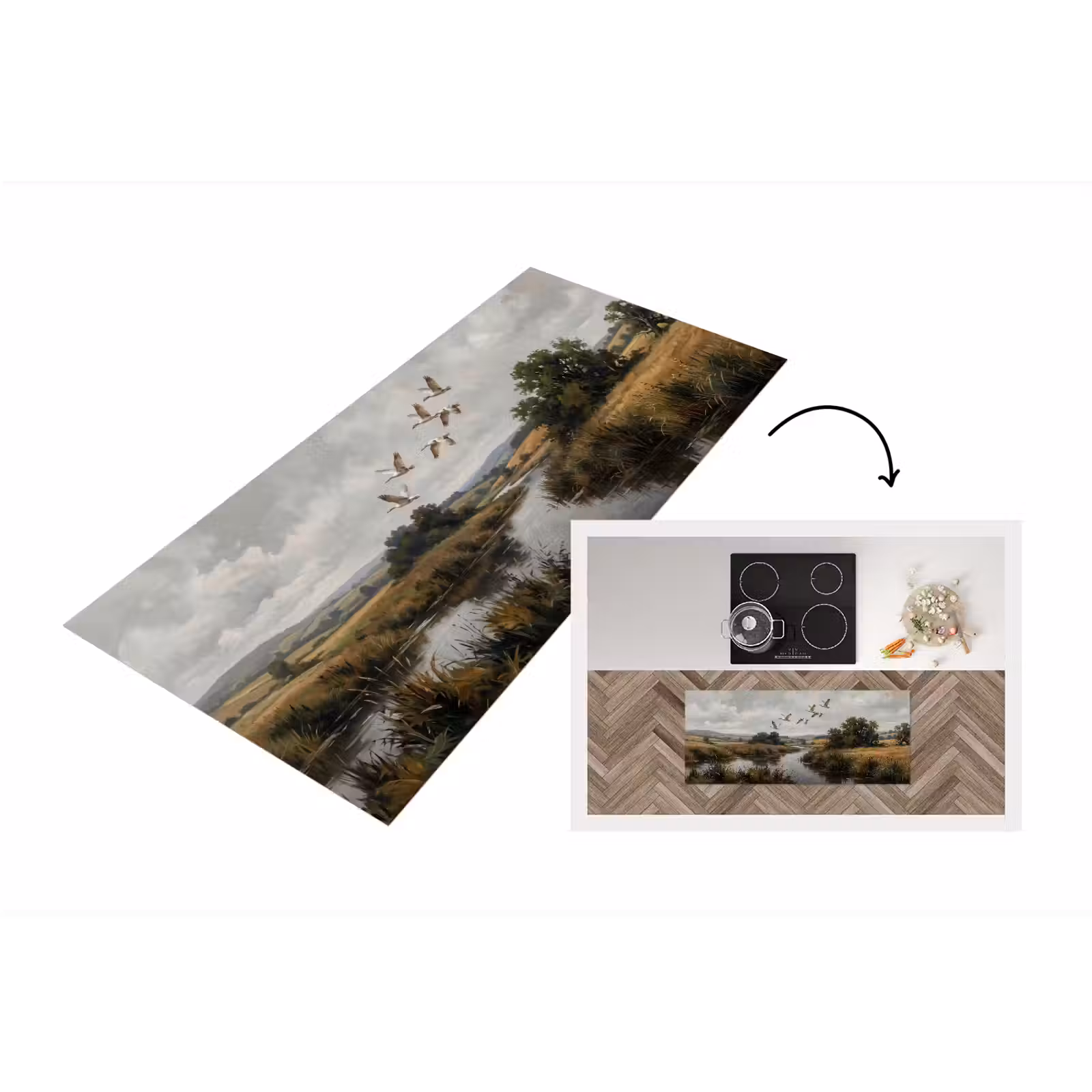 Keukenloper - Eenden - Rivier - Landschap - Vlucht - Nostalgisch — 1