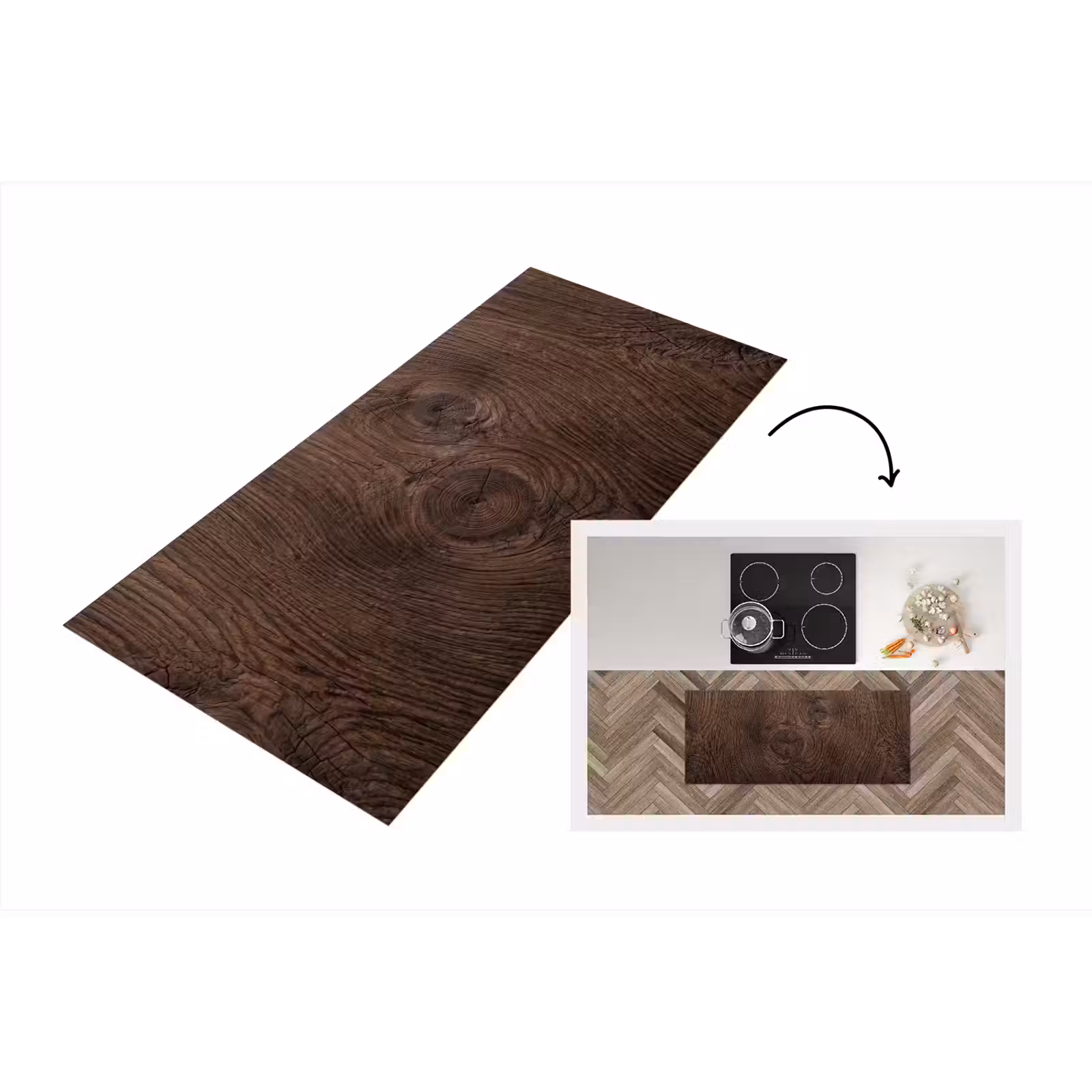 Keukenloper - Houtnerf - Textuur - Patroon - Bruin - Rustiek — 1