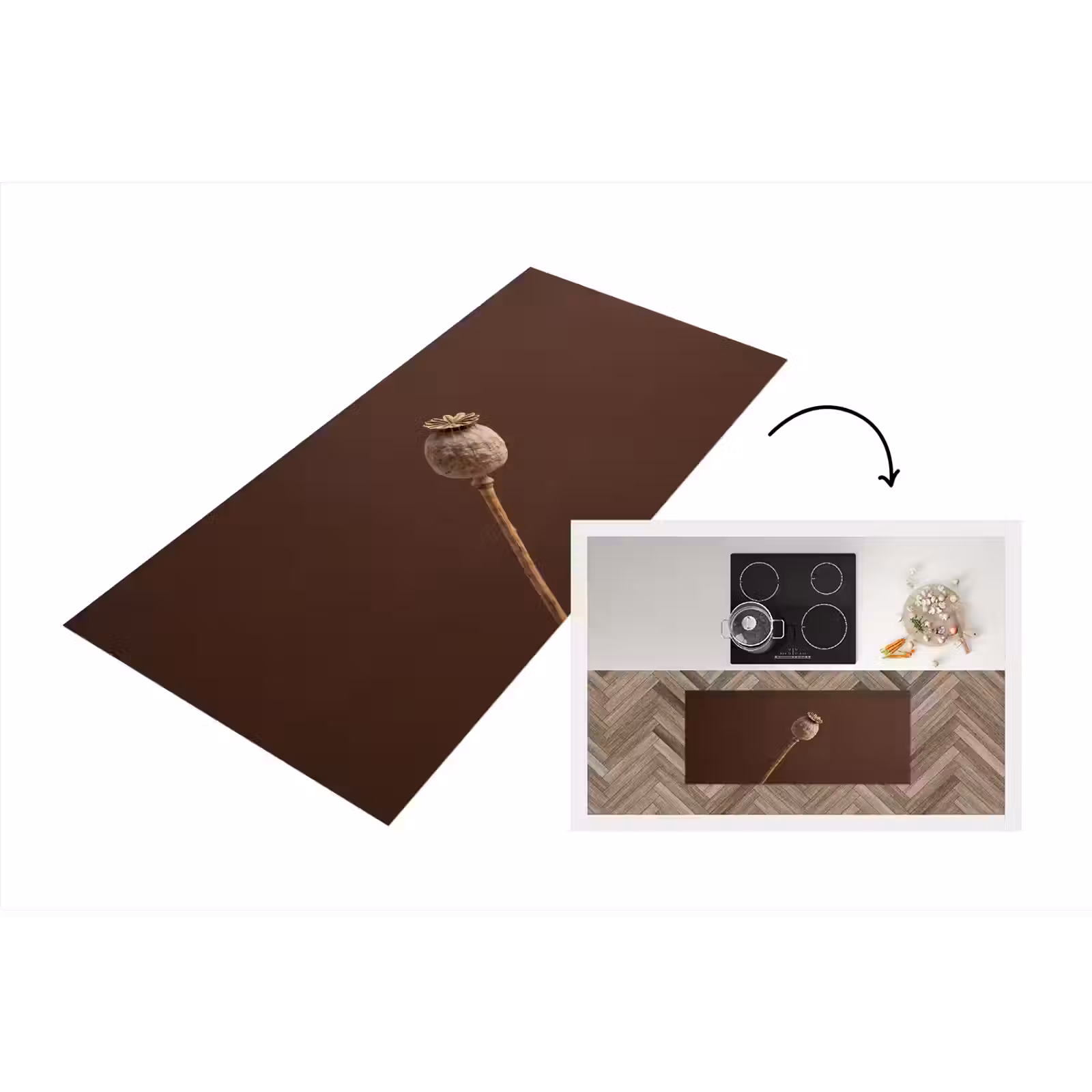 Keukenloper - Papaverbol - Droogbloem - Bruin - Minimalistisch — 1