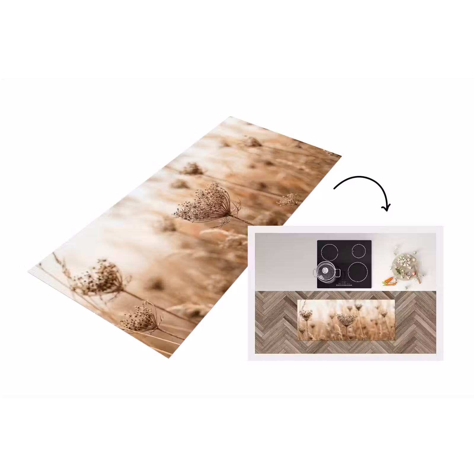 Keukenloper - Schermbloem - Droogbloem - Winter - Beige - Minimalistisch — 1