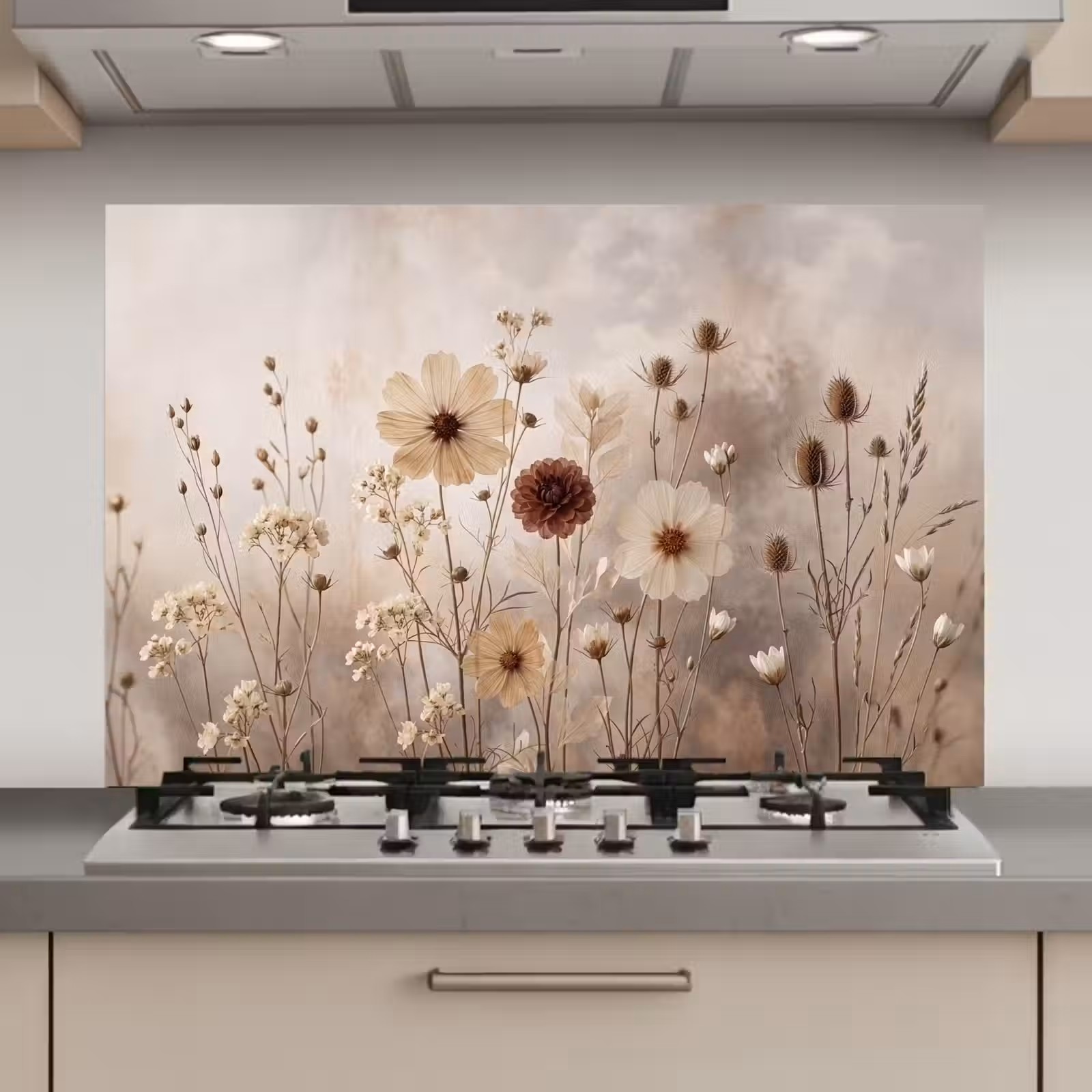 Spatscherm keuken - Wilde bloemen - Botanisch - Vintage - Natuur - Rustiek — 1