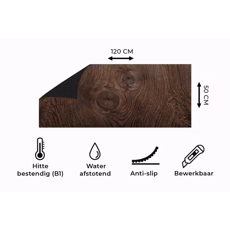 Keukenloper - Houtnerf - Textuur - Patroon - Bruin - Rustiek — 5