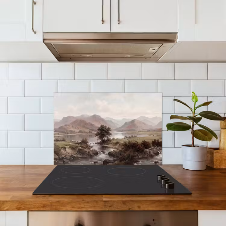 Spatscherm keuken - Berglandschap - Meer - Bergen - Vallei - Klassiek — 6