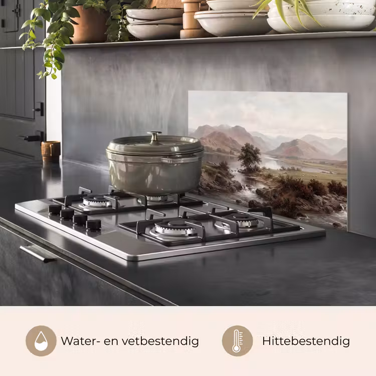 Spatscherm keuken - Berglandschap - Meer - Bergen - Vallei - Klassiek — 7