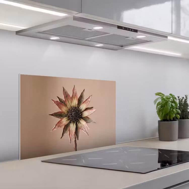 Spatscherm keuken - Droogbloem - Protea - Vintage - Beige - Rustiek — 5