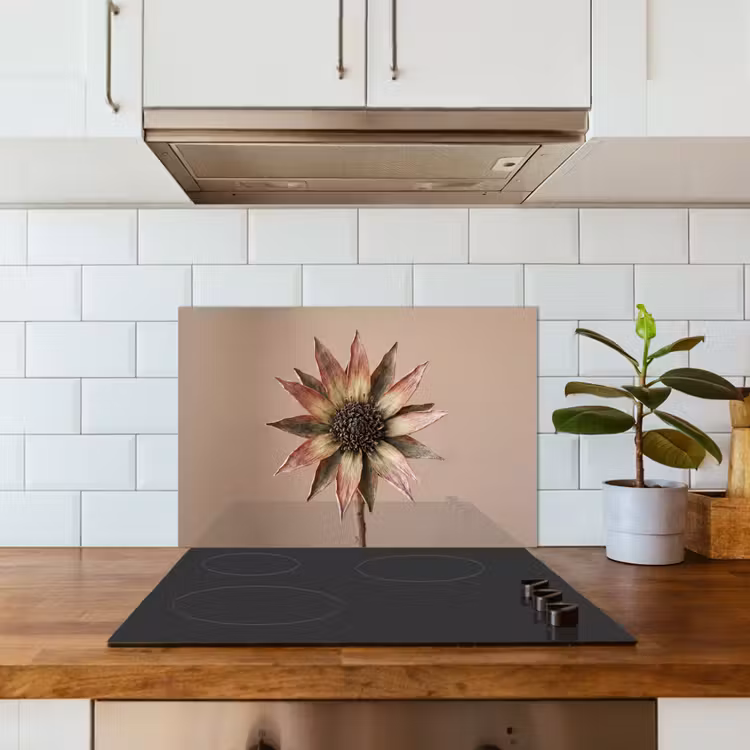 Spatscherm keuken - Droogbloem - Protea - Vintage - Beige - Rustiek — 6
