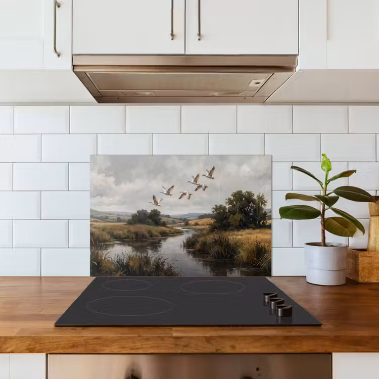 Spatscherm keuken - Eenden - Rivier - Landschap - Vlucht - Nostalgisch — 6