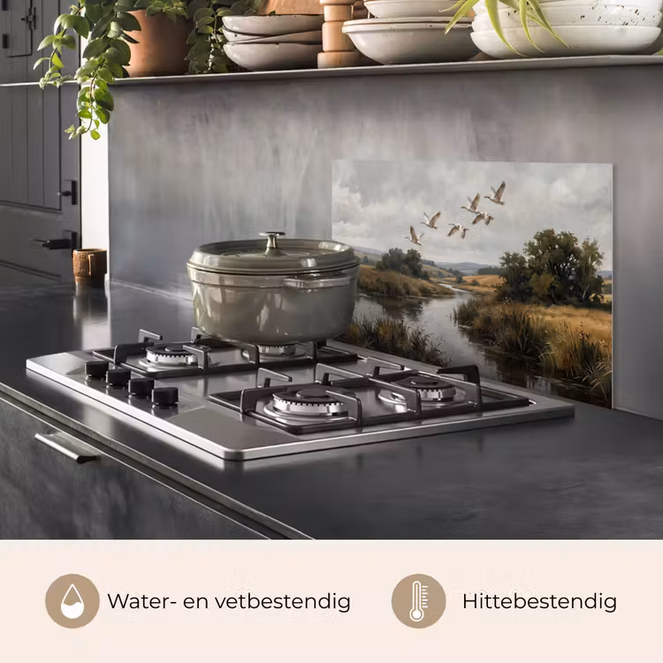 Spatscherm keuken - Eenden - Rivier - Landschap - Vlucht - Nostalgisch — 7