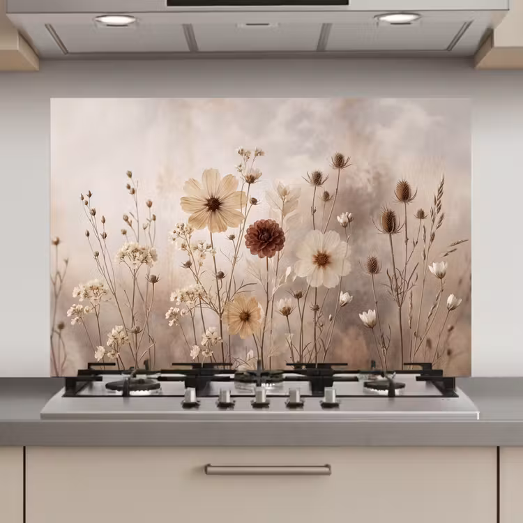Spatscherm keuken - Wilde bloemen - Botanisch - Vintage - Natuur - Rustiek — 1