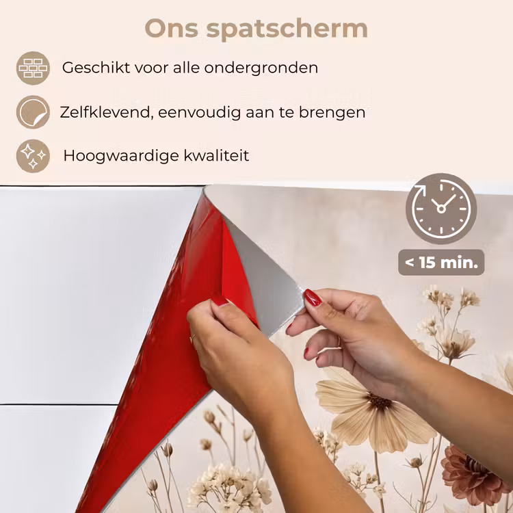 Spatscherm keuken - Wilde bloemen - Botanisch - Vintage - Natuur - Rustiek — 4