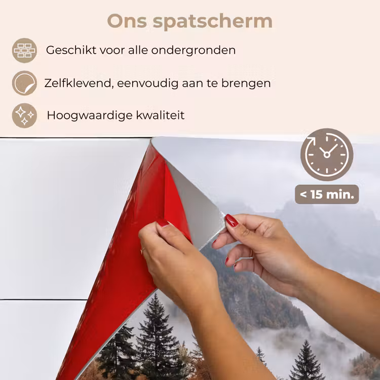 Spatscherm keuken - Bergen - Vallei - Mist - Herfst - Natuur — 4